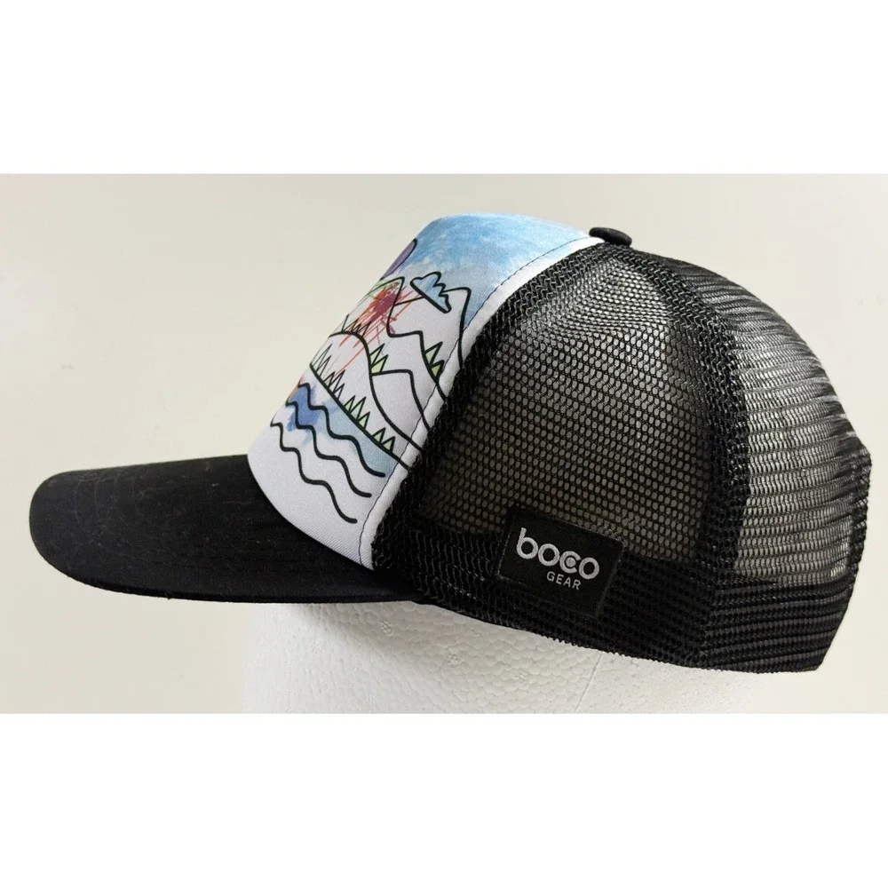 Boco Gear Rei Co-Op Snapback Trucker Hat Black PAINTED Cap‎